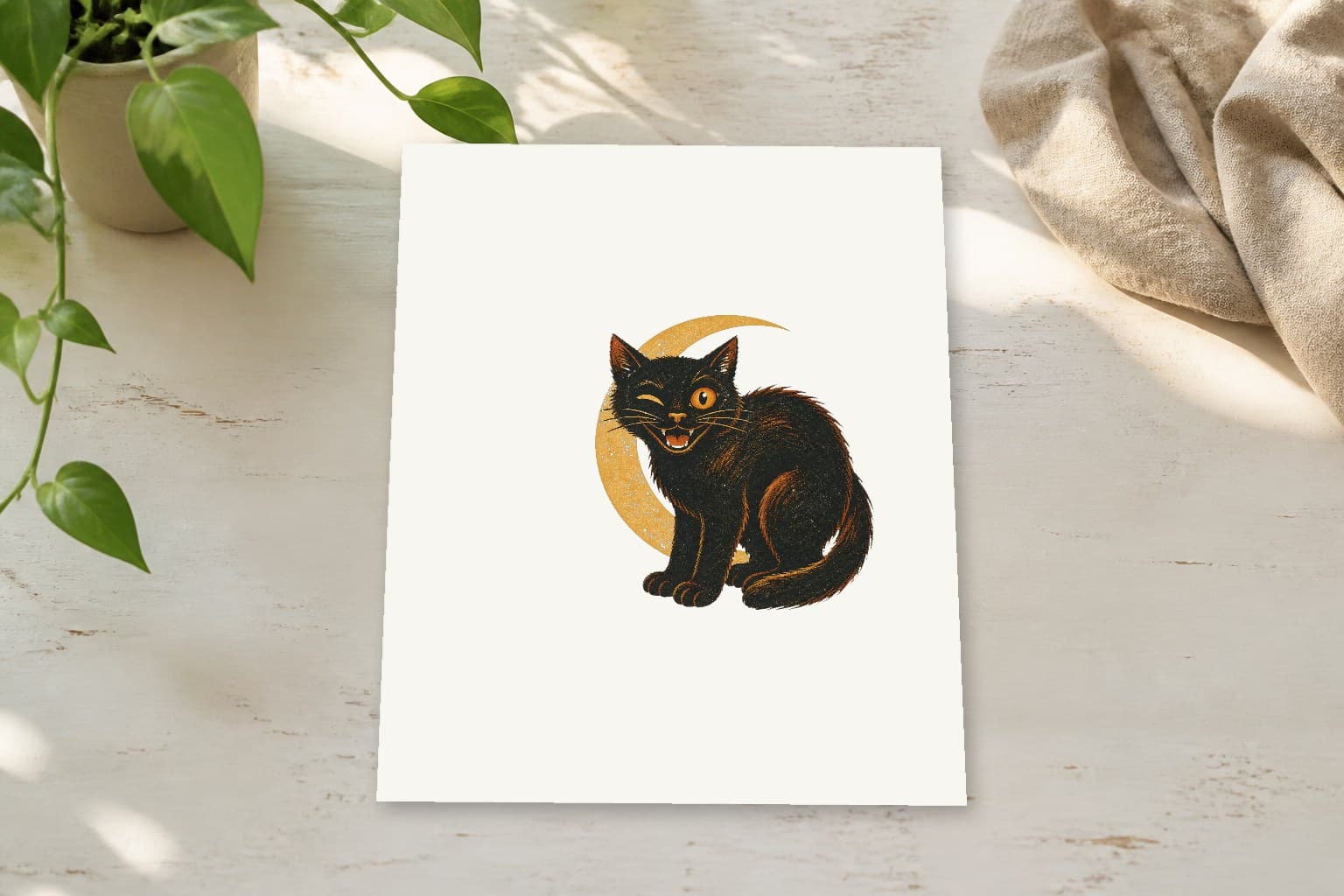 Night Watch shelf print on the sill, unframed 8×10