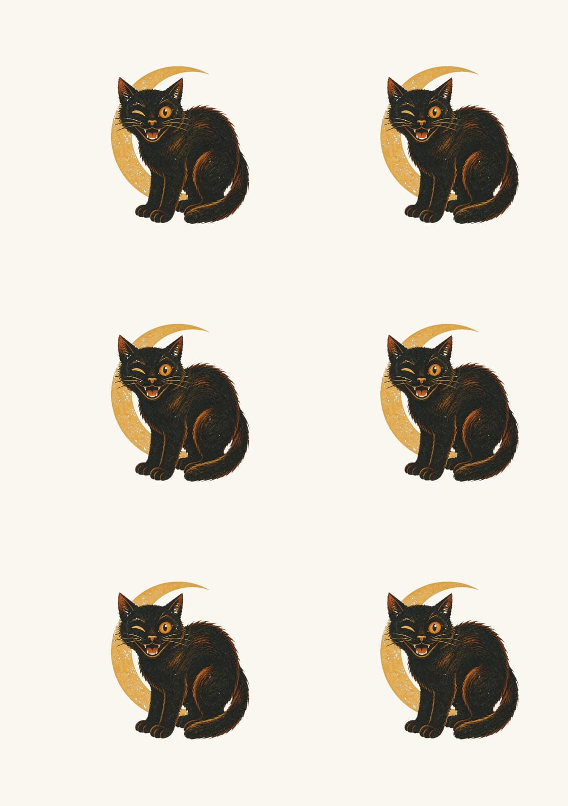 Night Watch Sticker Pack. Night Watch sticker sheet, kiss-cut black-cat silhouettes