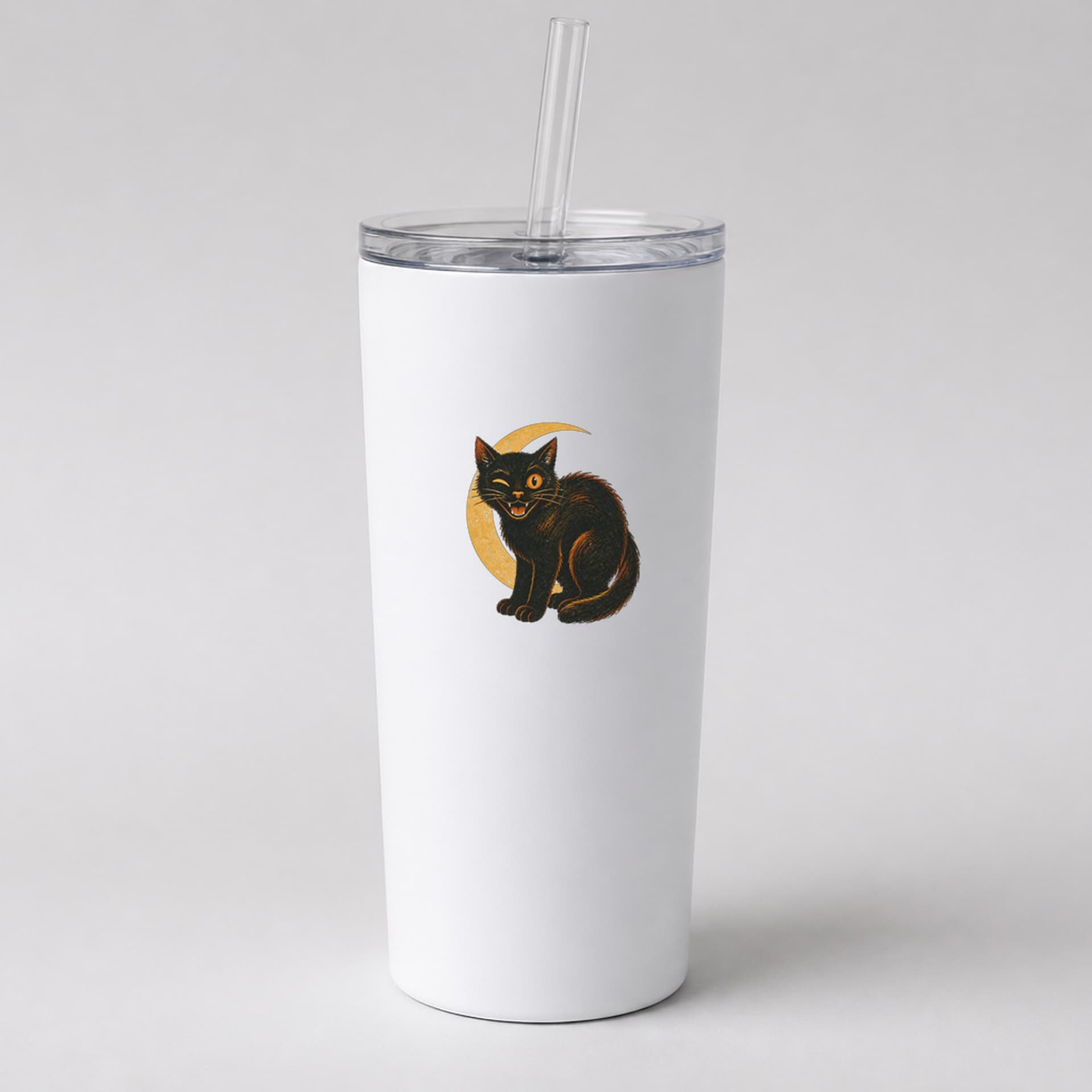 Night Watch Tumbler. Night Watch 20 oz tumbler, white insulated with straw